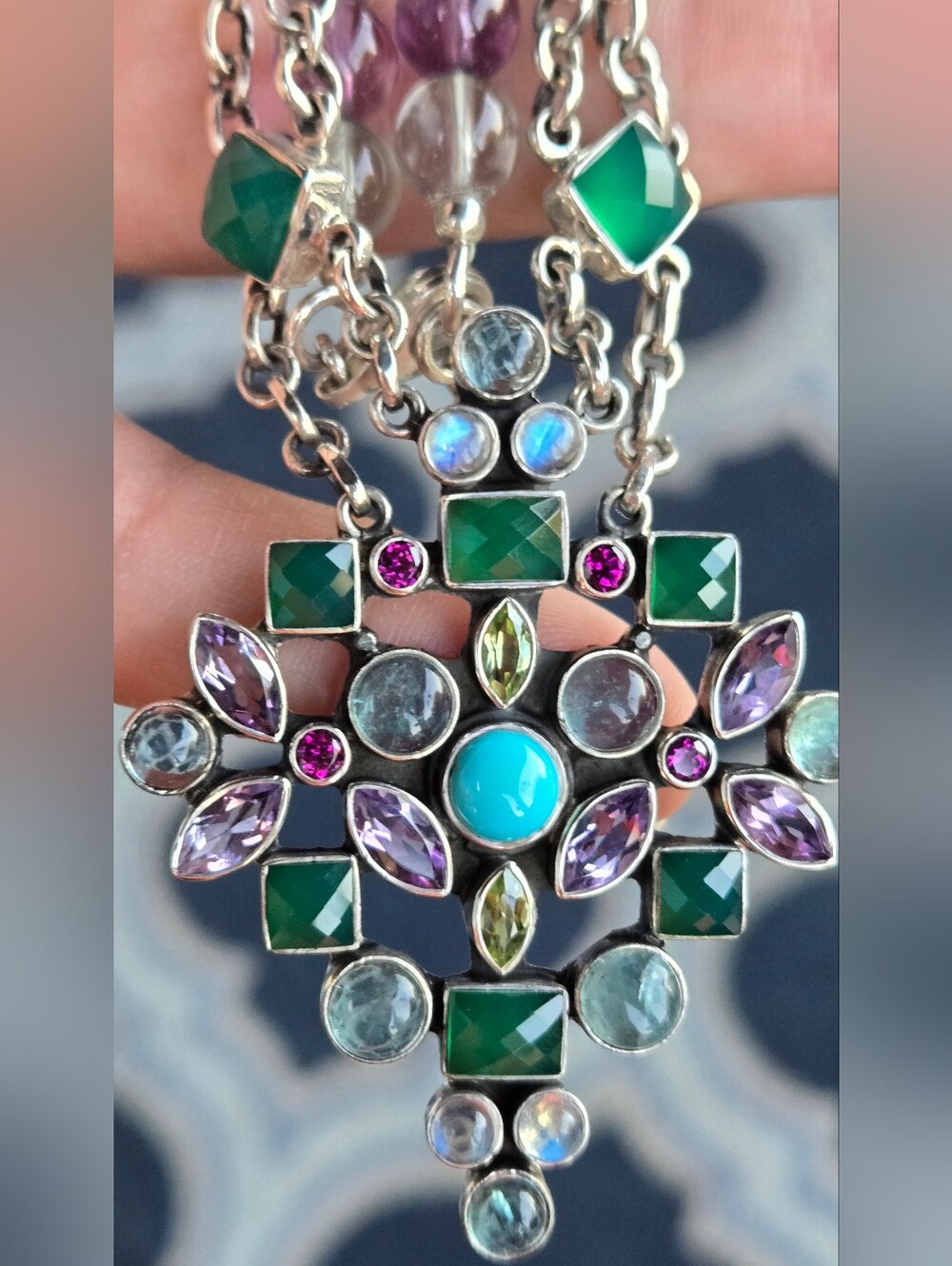 Nicky Butler RAJ COLLECTION LIMITED EDITION 925 Sterling Silver Necklace 63 gram - Picture 6 of 16